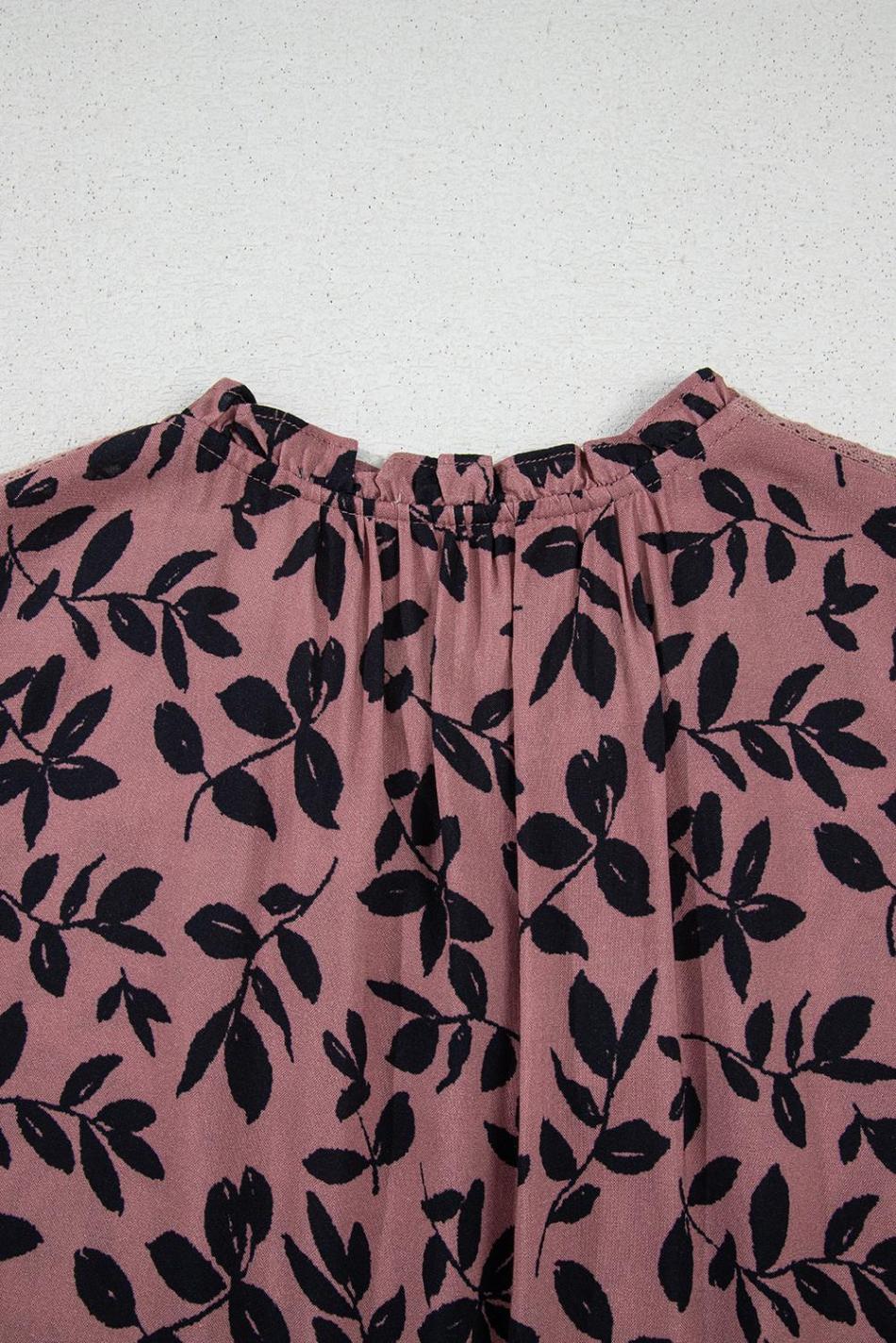 Brown Floral Print Tie Neck Sleeveless Top | Women Sleeveless Tops