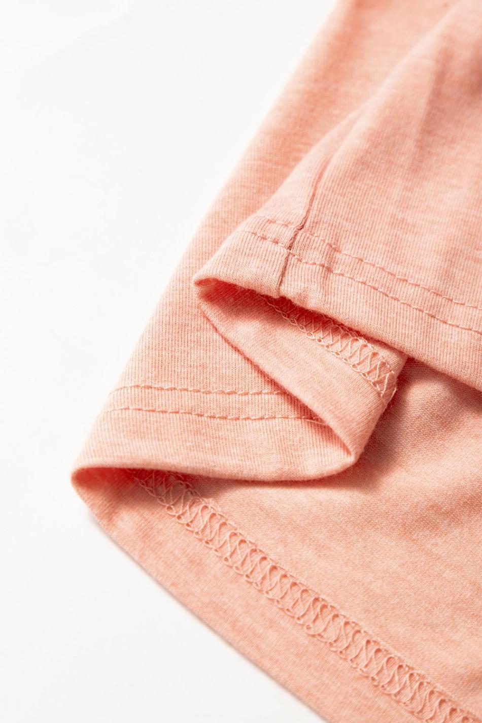 Fushia Smocked Front V Neck Pleated Babydoll Short Sleeve Top | Women Blouses