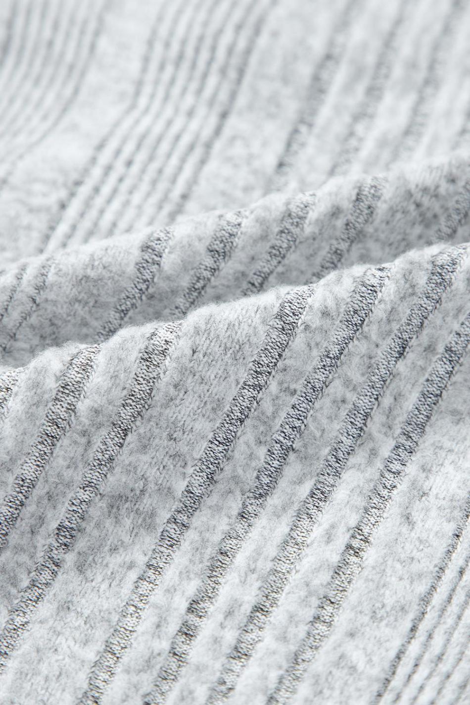 Light Grey Ribbed Backless Drop Sleeve Top | Women Long Sleeve Tops