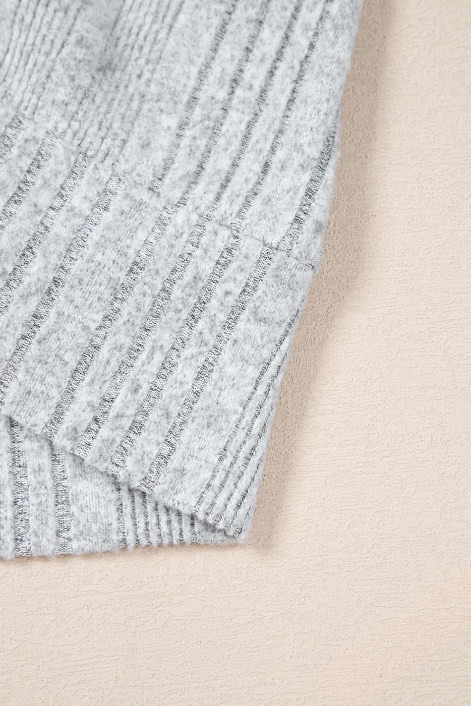 Light Grey Ribbed Backless Drop Sleeve Top | Women Long Sleeve Tops