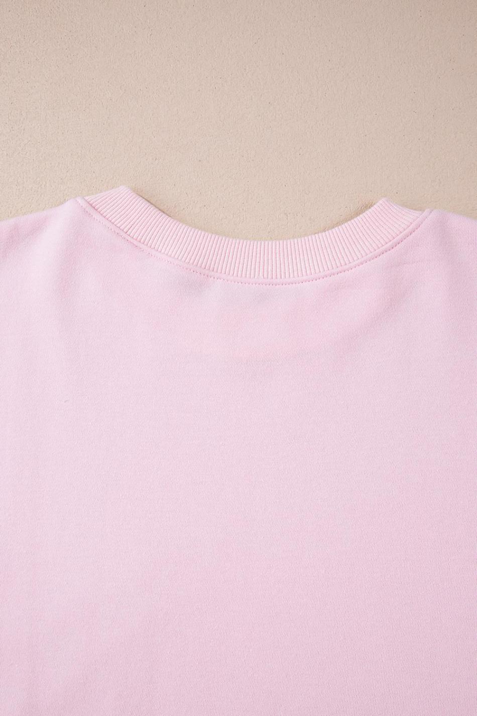 Light Pink Color Block Batwing Sleeve Loose Fit Sweatshirt | Women Sweatshirts & Hoodies