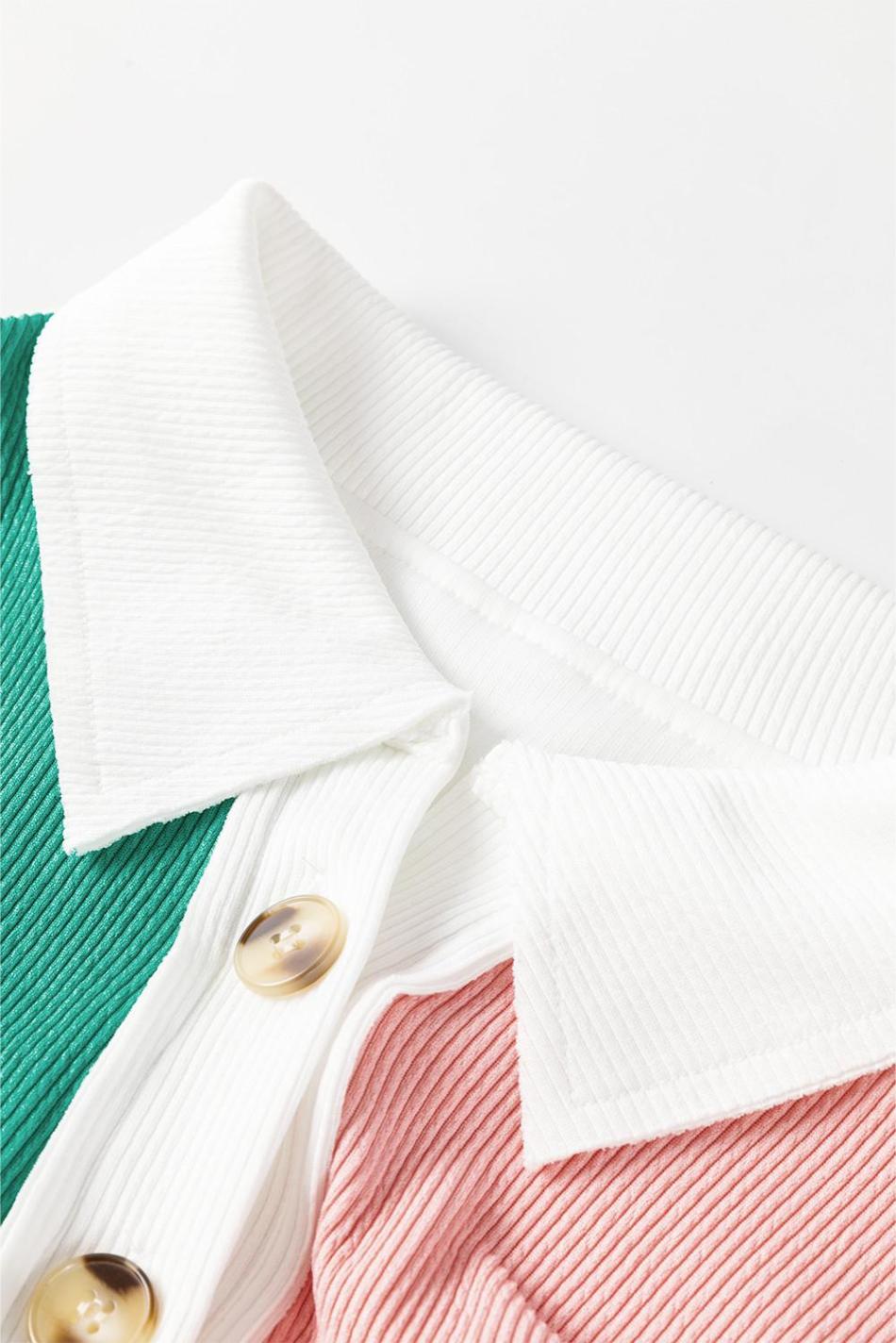 Pink Colorblock Patchwork Ribbed Oversized Sweatshirt | Women Sweatshirts & Hoodies