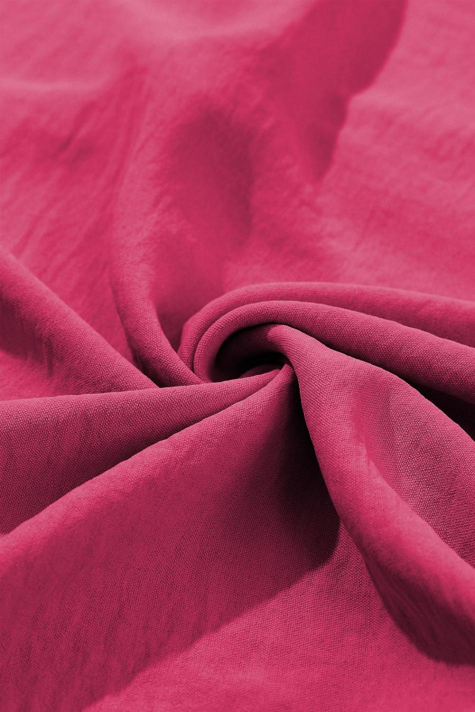 Rose Red Notched Neck Batwing Sleeve Blouse | Women Blouses