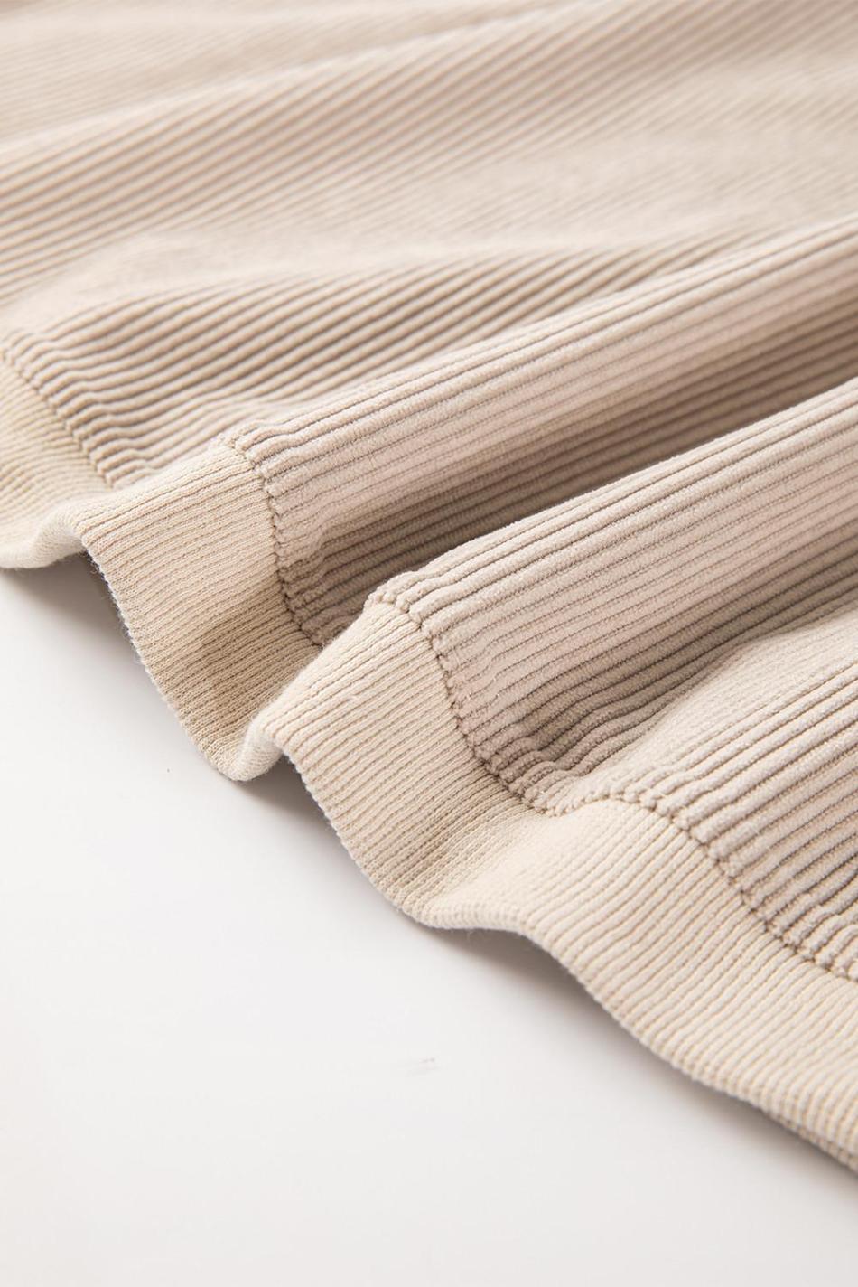 Smoke Gray Plain Drop Sleeve Crinkle Rib Oversized Sweatshirt | Women Sweatshirts & Hoodies