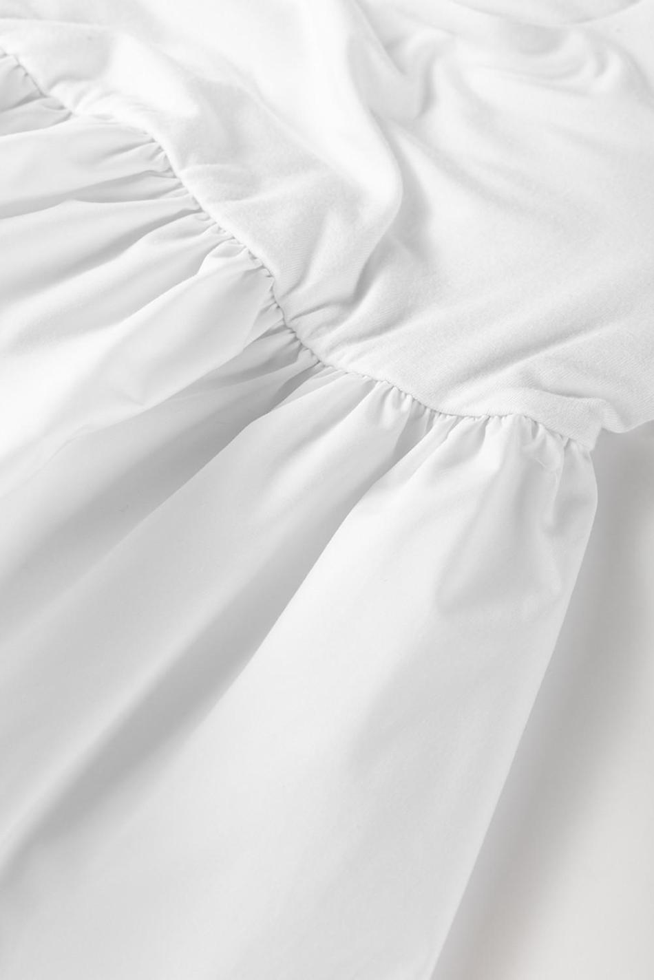 White Elegant Scoop Neck Bubble Hem Long Sleeve Top | Women Long Sleeve Tops