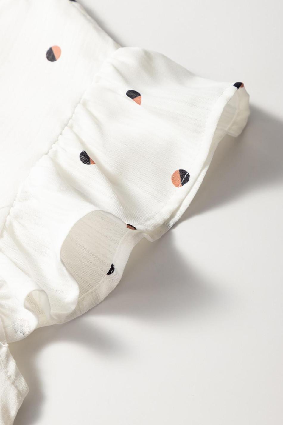 White Polka Dot Print V Neck Sleeveless Shirt | Women Sleeveless Tops