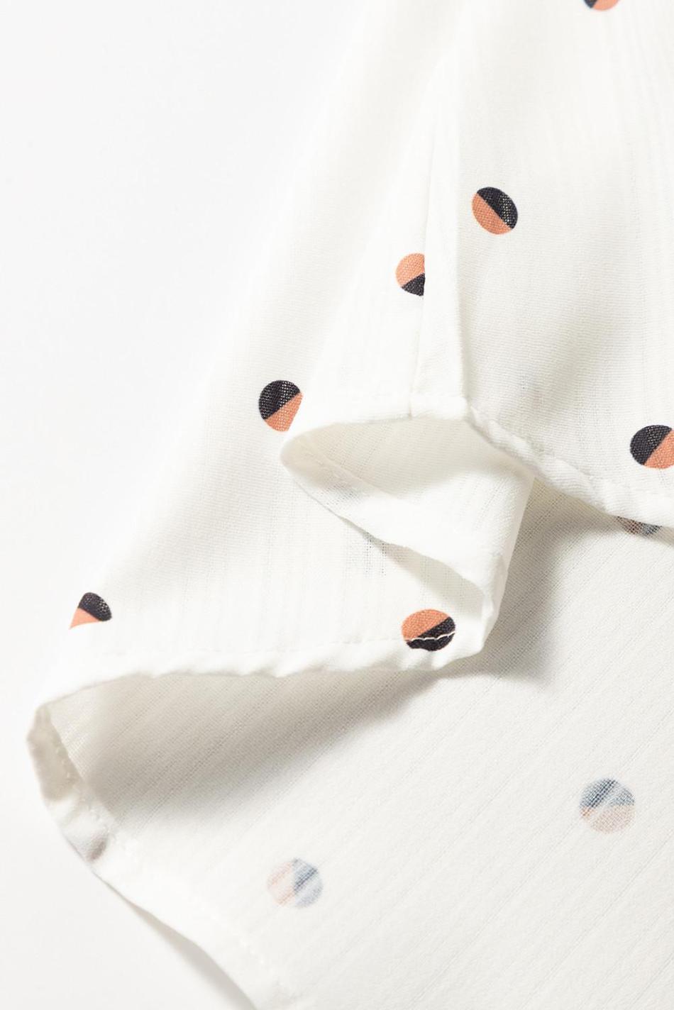 White Polka Dot Print V Neck Sleeveless Shirt | Women Sleeveless Tops