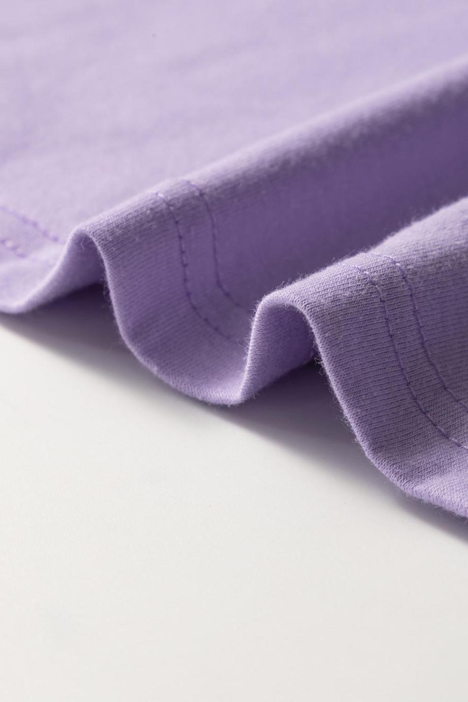 Wisteria Solid Color Basic Crew Neck Plain Tee | Women T Shirts